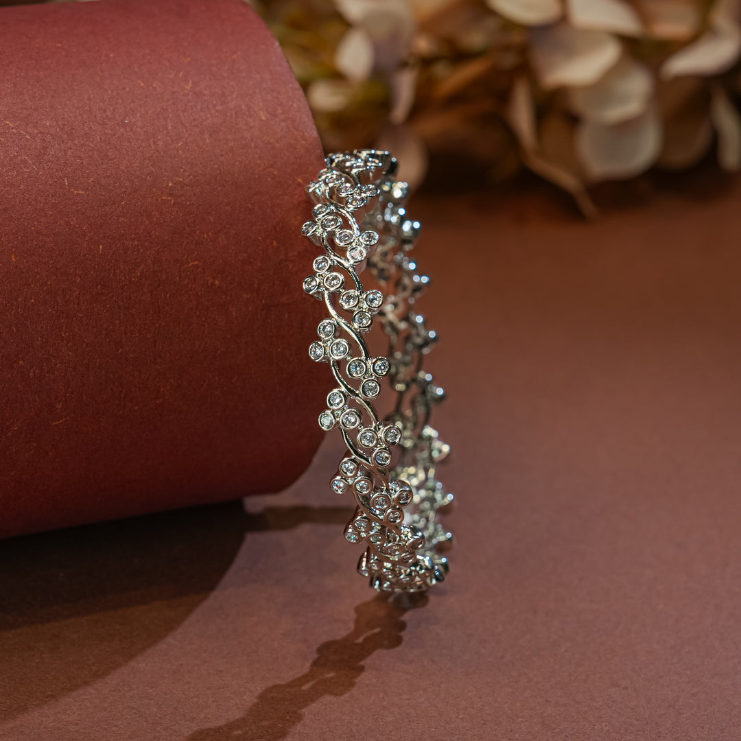 CZ White Gold Bangles