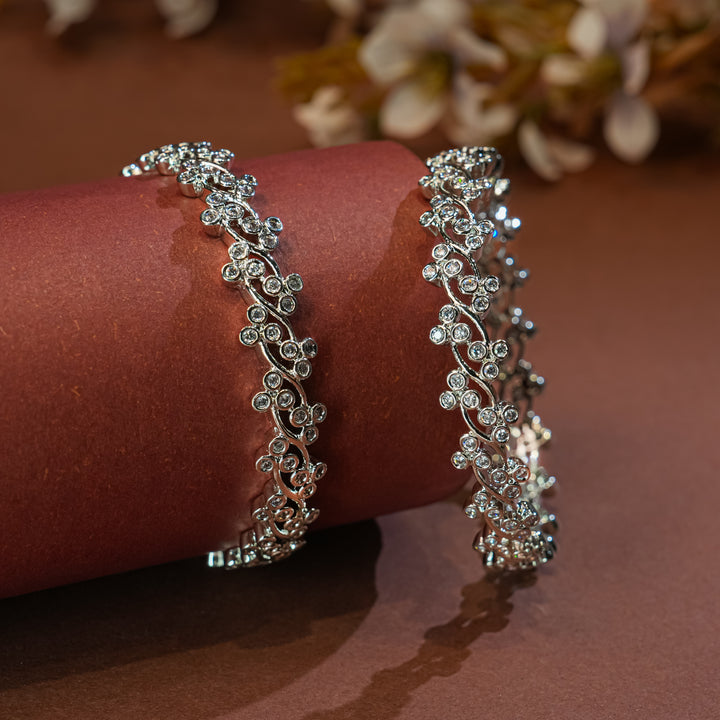 CZ White Gold Bangles