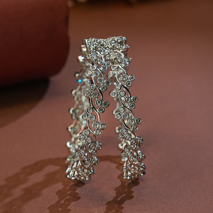 CZ White Gold Bangles