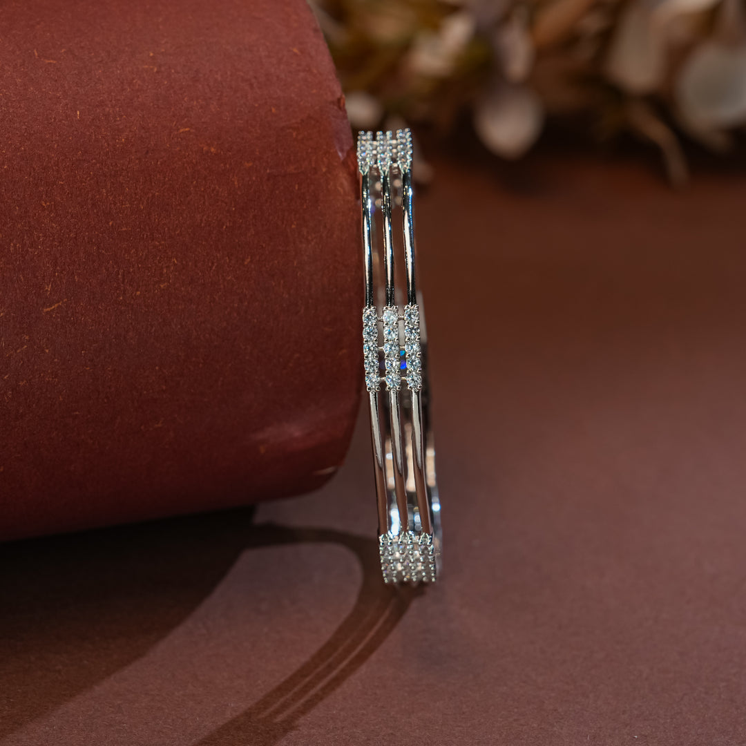 CZ White Gold Bangles
