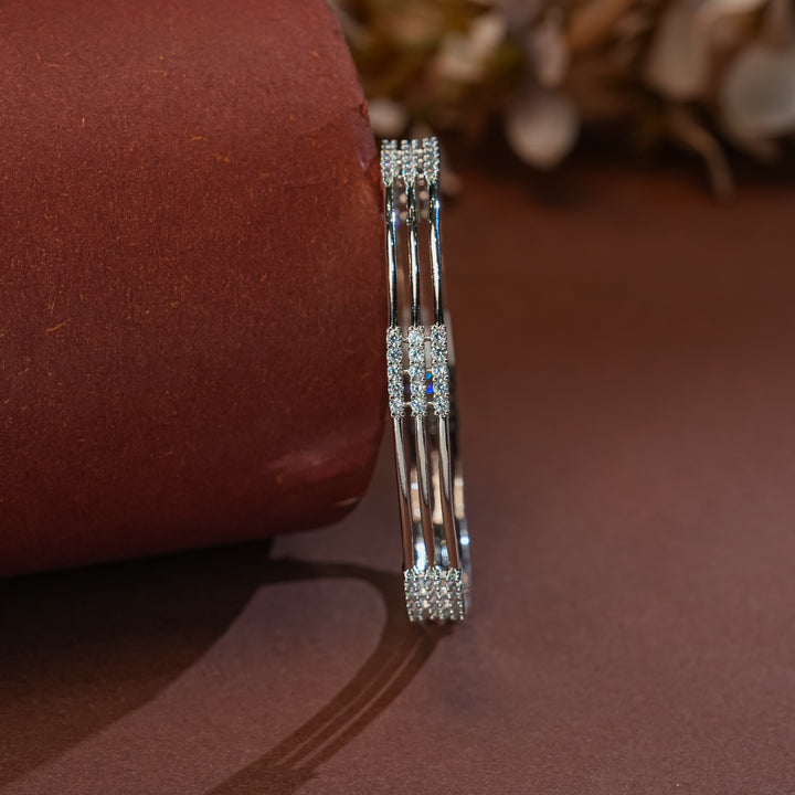 CZ White Gold Bangles
