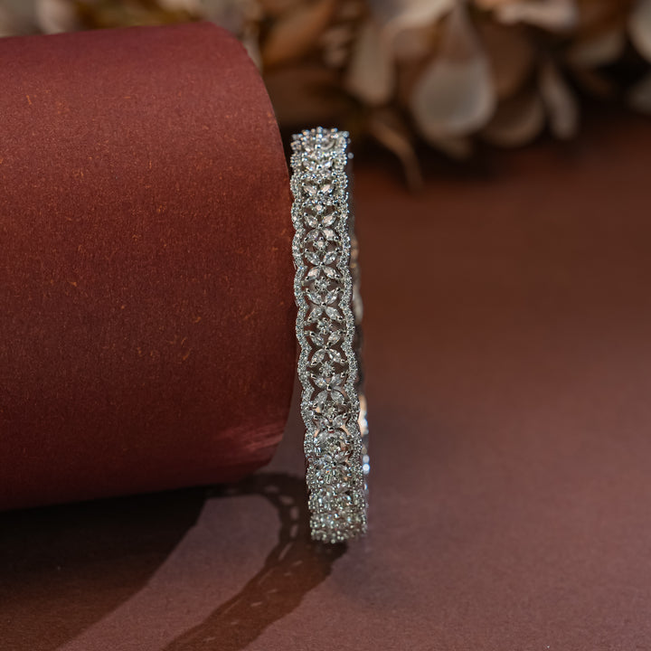 CZ White Gold Bangles