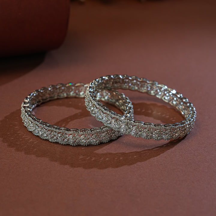 CZ White Gold Bangles