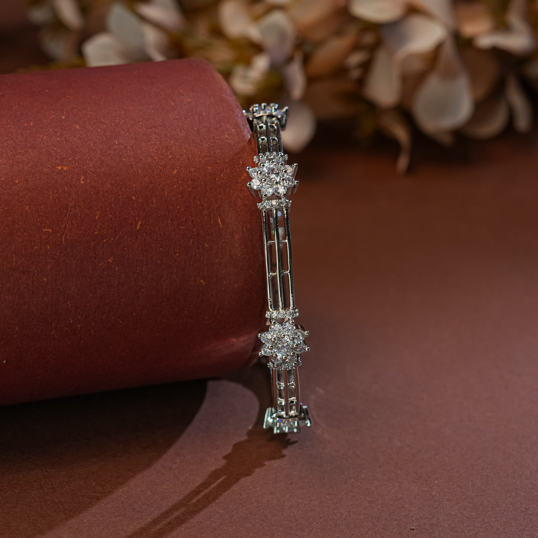 CZ White Gold Bangles