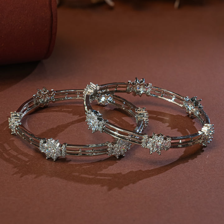CZ White Gold Bangles