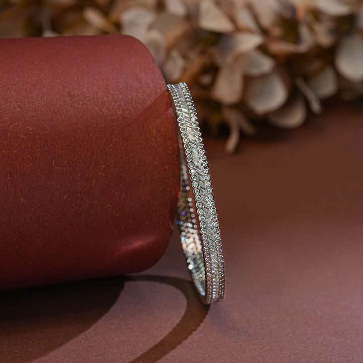 CZ White Gold Bangles