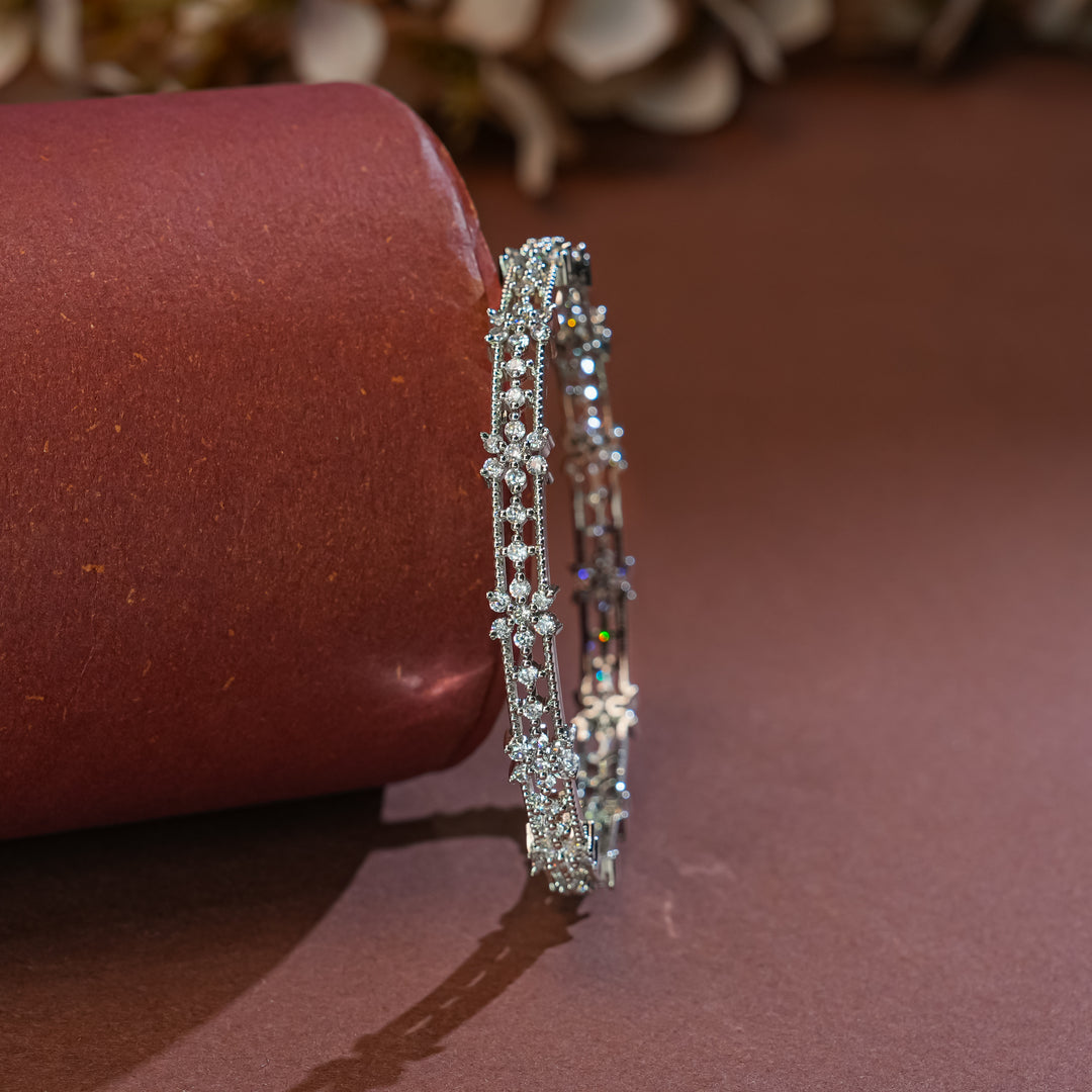 CZ White Gold Bangles