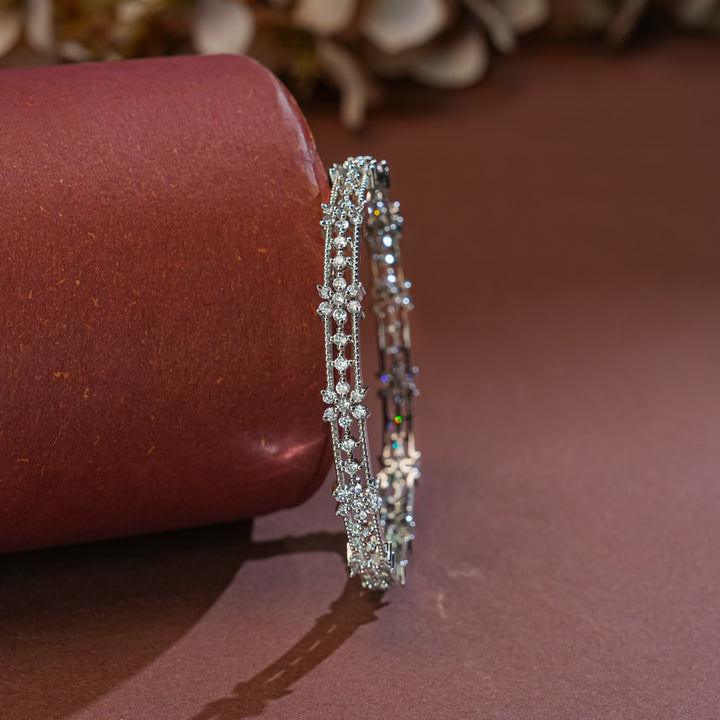 CZ White Gold Bangles