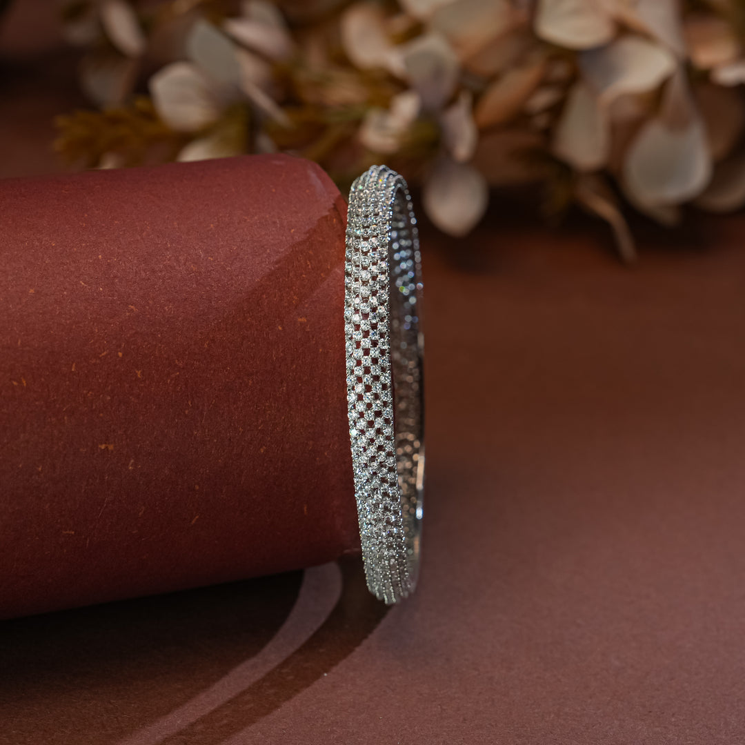 CZ White Gold Bangles