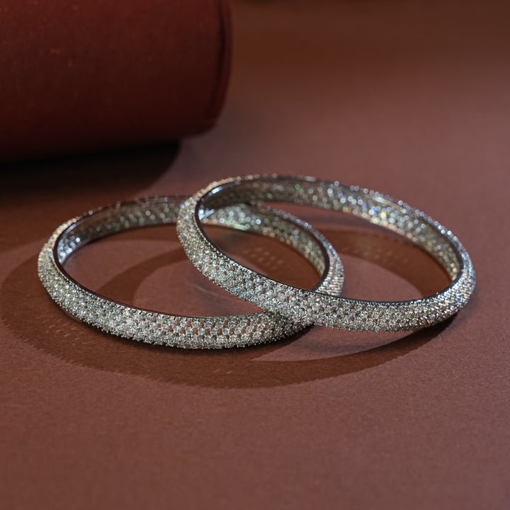 CZ White Gold Bangles