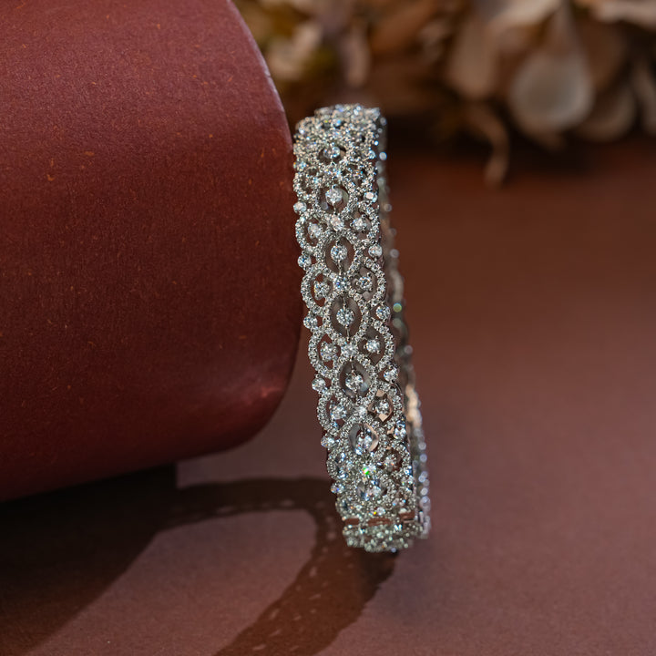 CZ White Gold Bangles