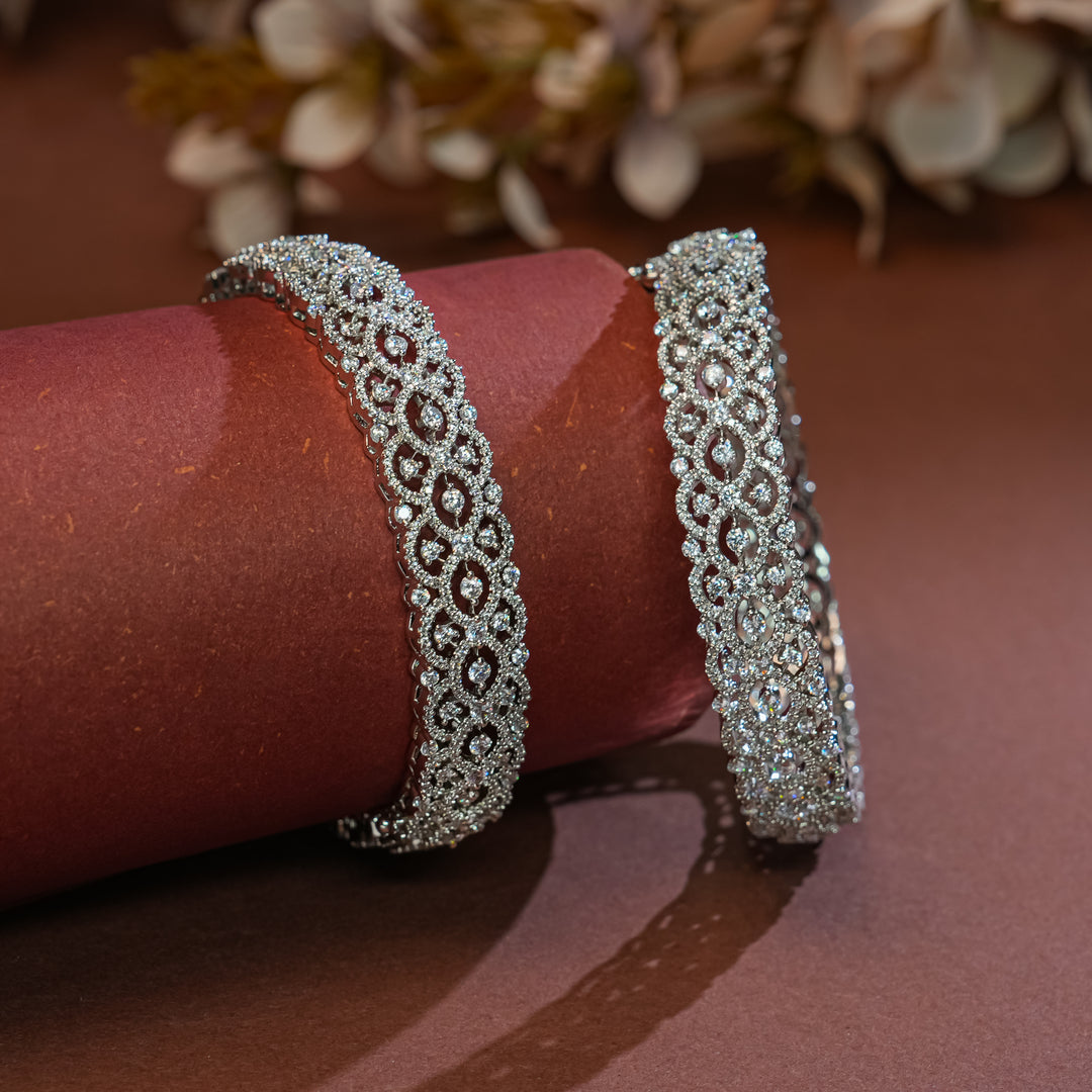 CZ White Gold Bangles
