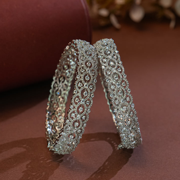 CZ White Gold Bangles