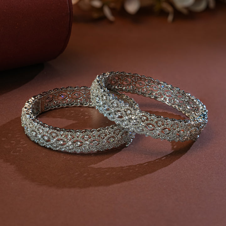 CZ White Gold Bangles