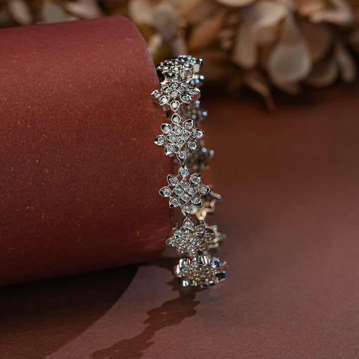 CZ White Gold Finish Bangles