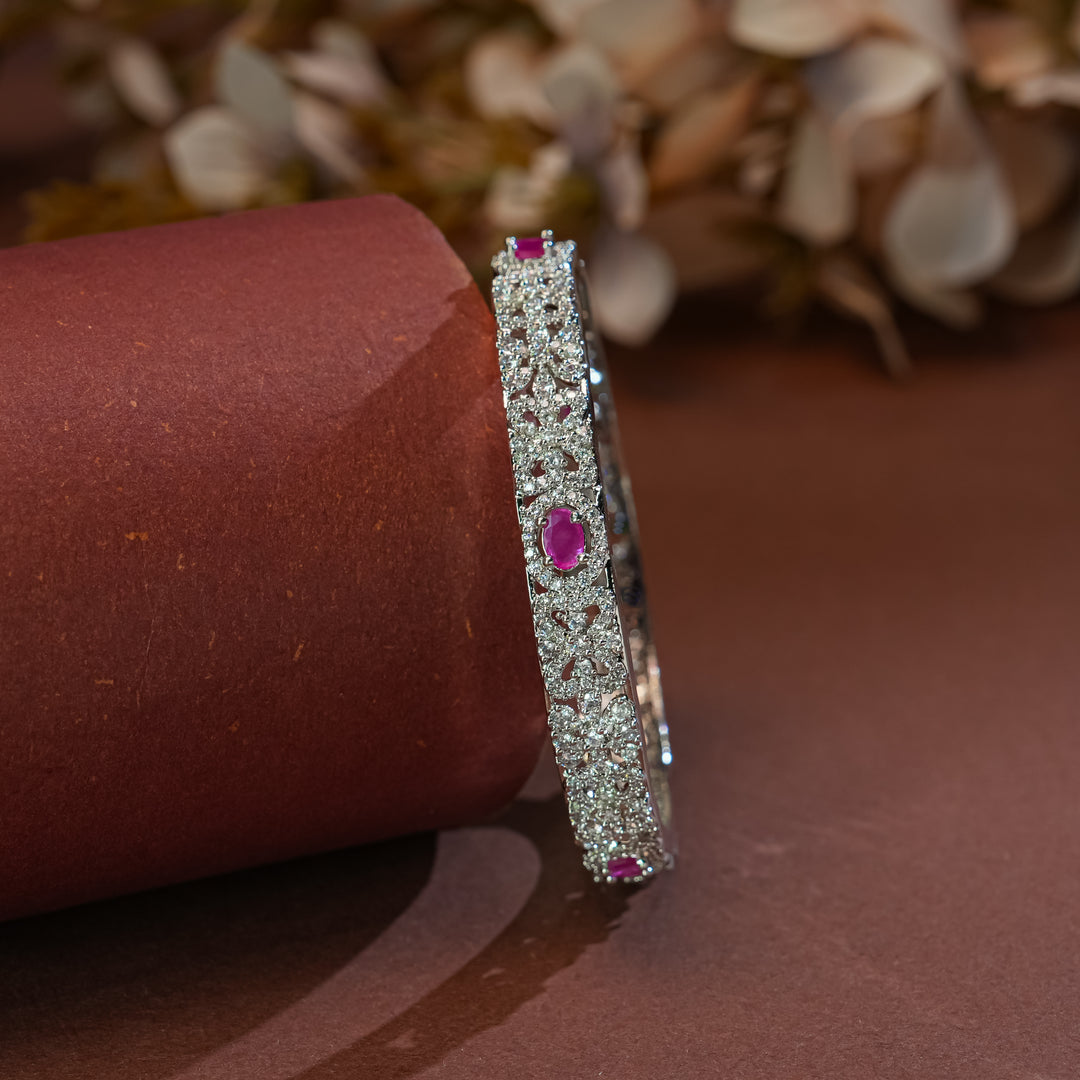 CZ White Gold Finish Bangles