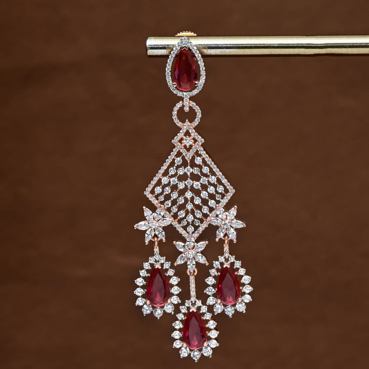 CZ Ruby Earrings
