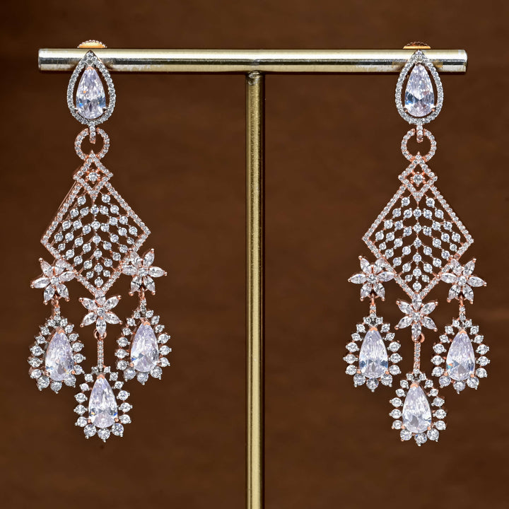 CZ Rose Gold Earrings