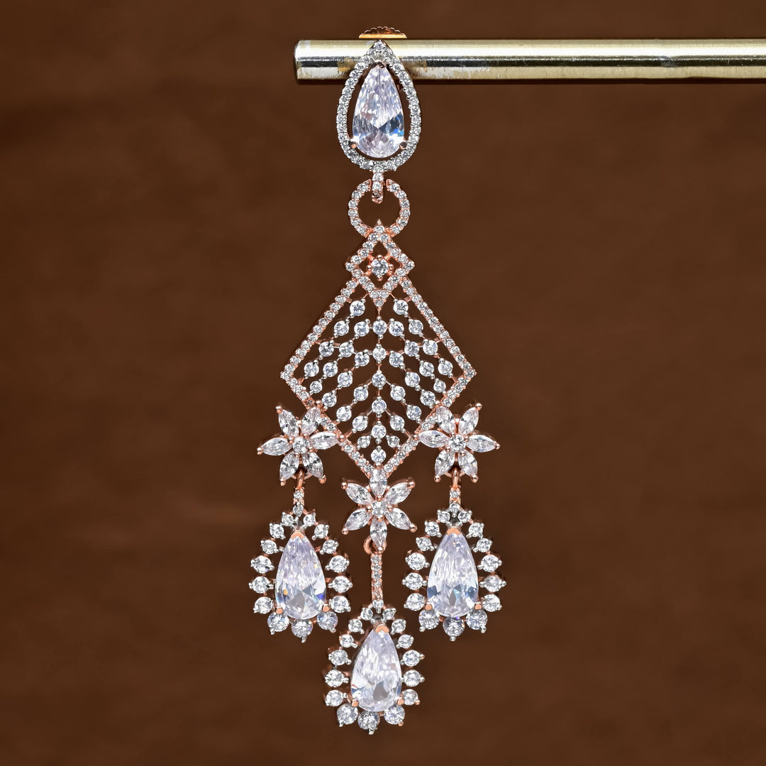 CZ Rose Gold Earrings