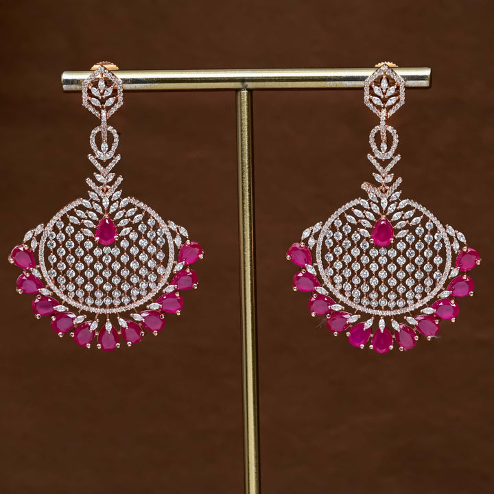 CZ Ruby Earring