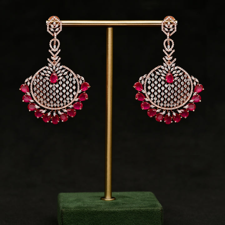 CZ Ruby Earring