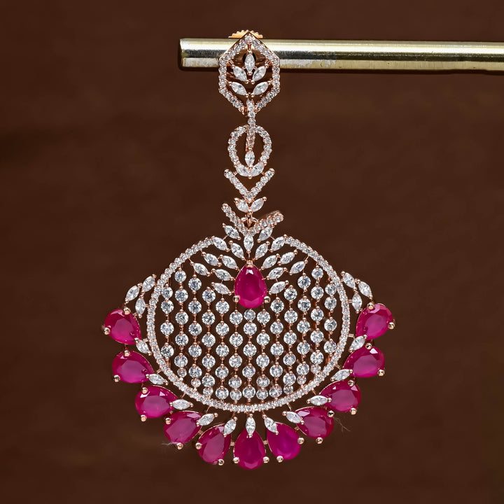 CZ Ruby Earring