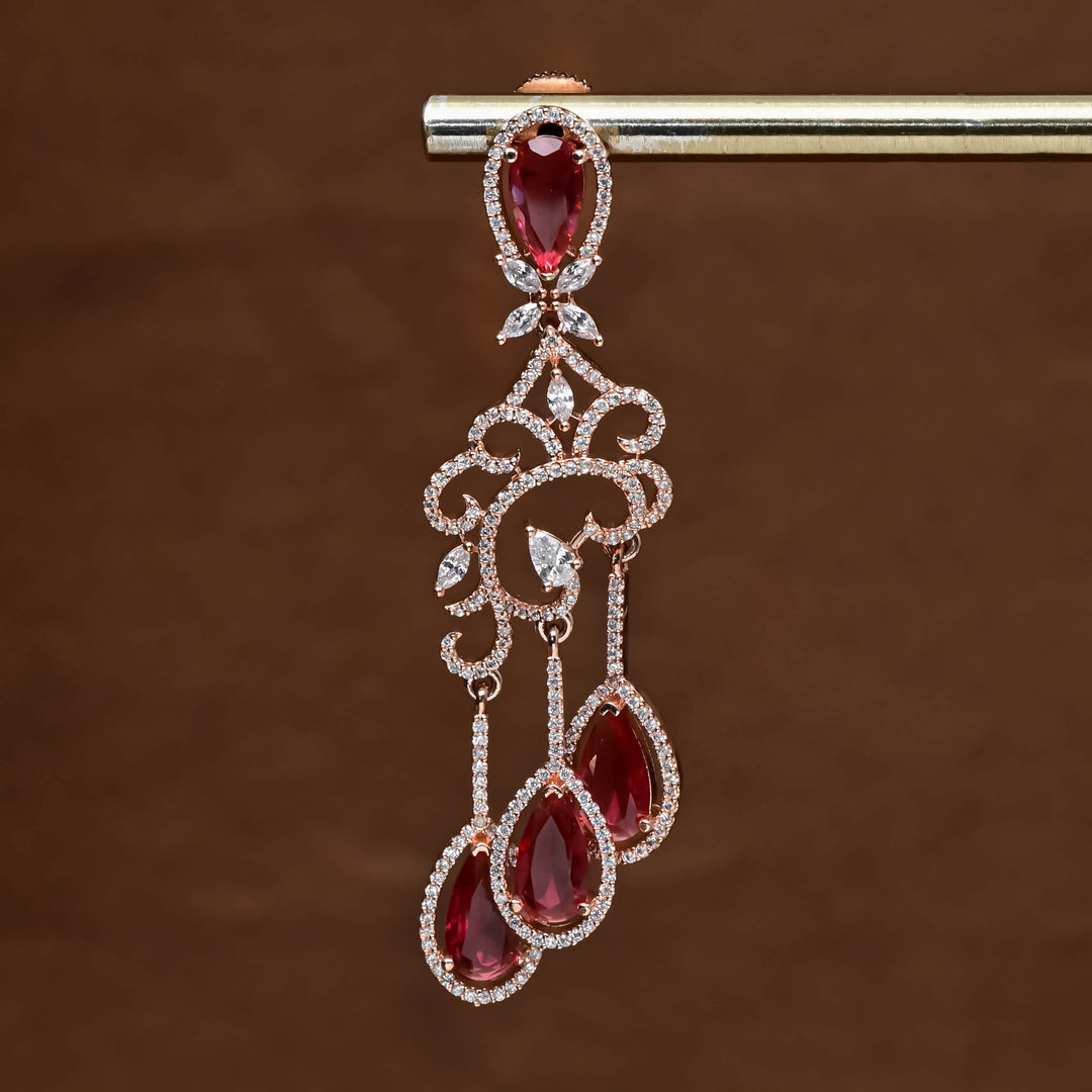 CZ Rose Gold Earrings