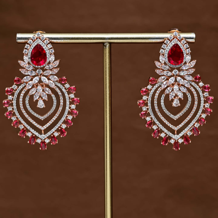 CZ Ruby Earrings