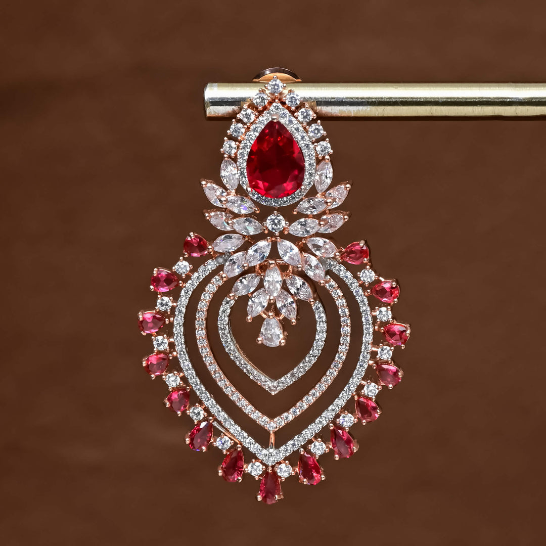 CZ Ruby Earrings