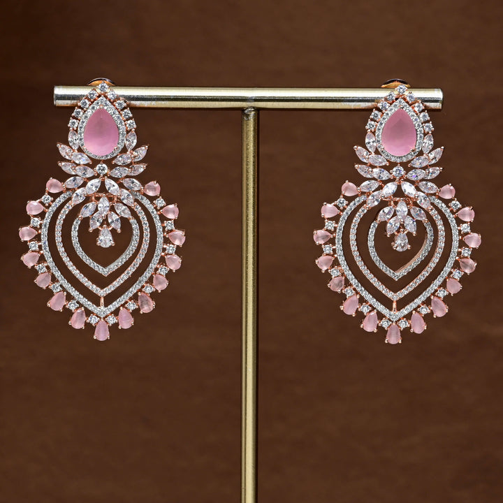 CZ Rose Gold Earrings