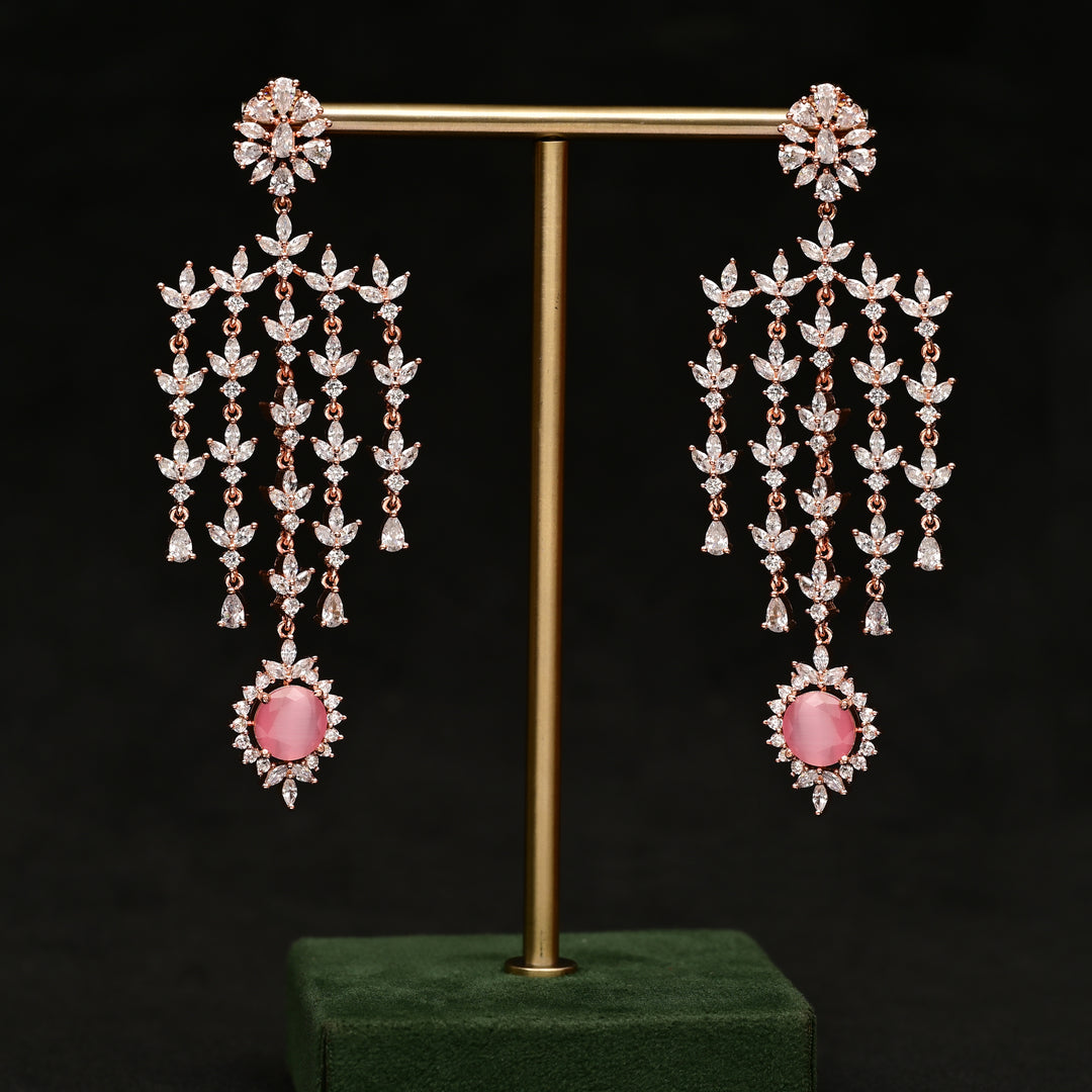 CZ Rose Gold Earrings