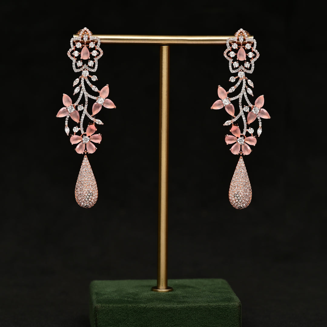 CZ Rose Gold Earrings