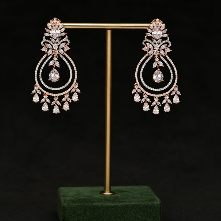 CZ Rose Gold Chandbali