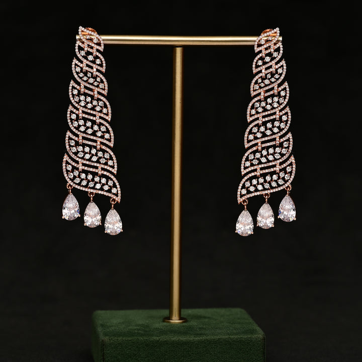 CZ Rose Gold Earrings
