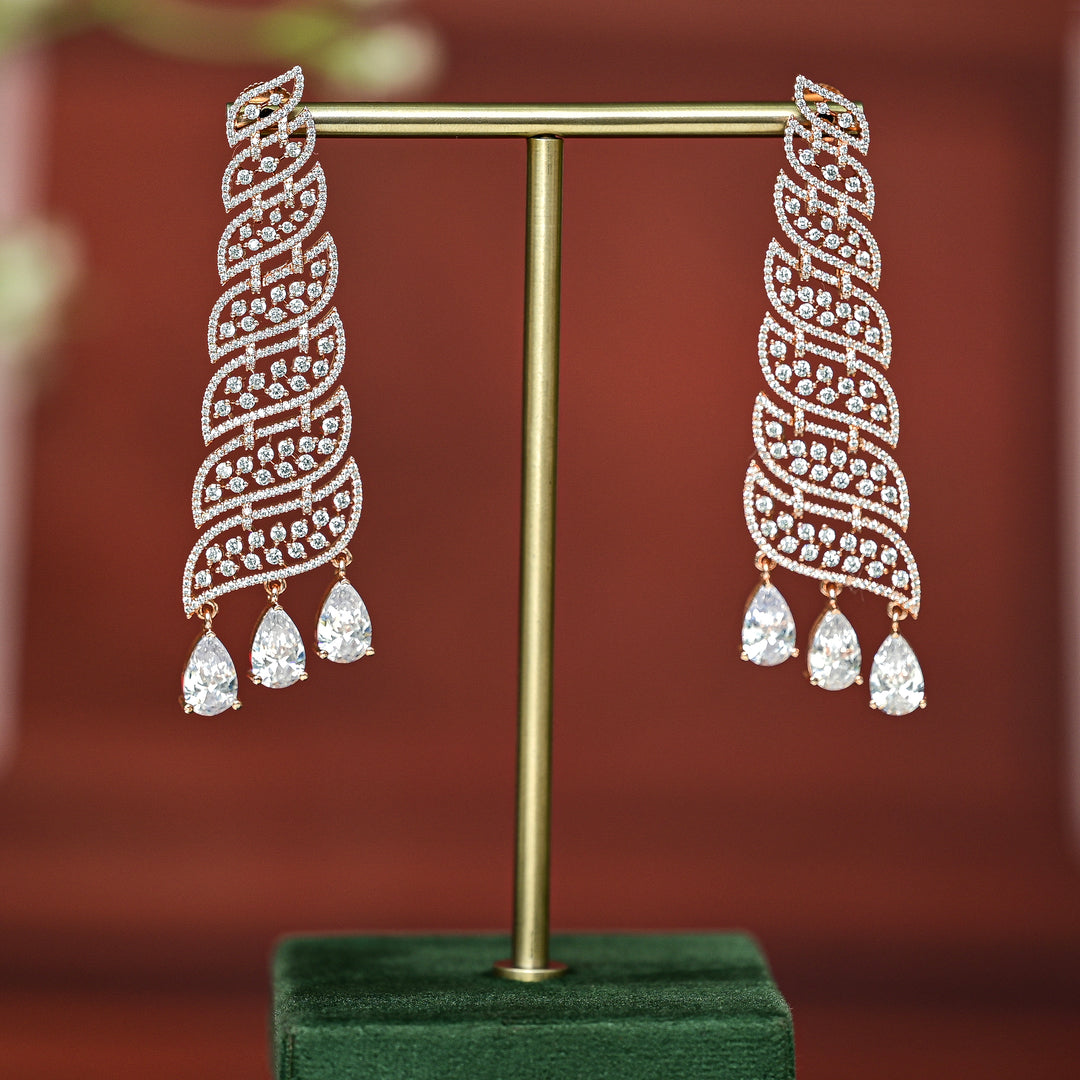 CZ Rose Gold Earrings