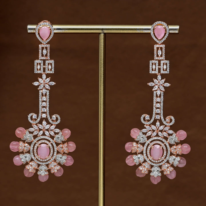 CZ Rose Gold Designer Earrings