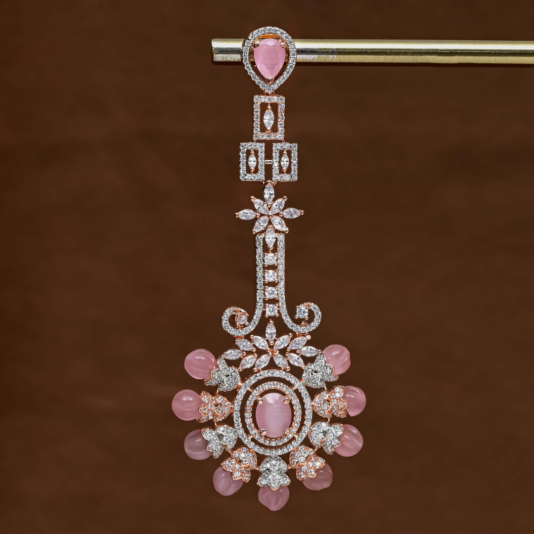 CZ Rose Gold Designer Earrings