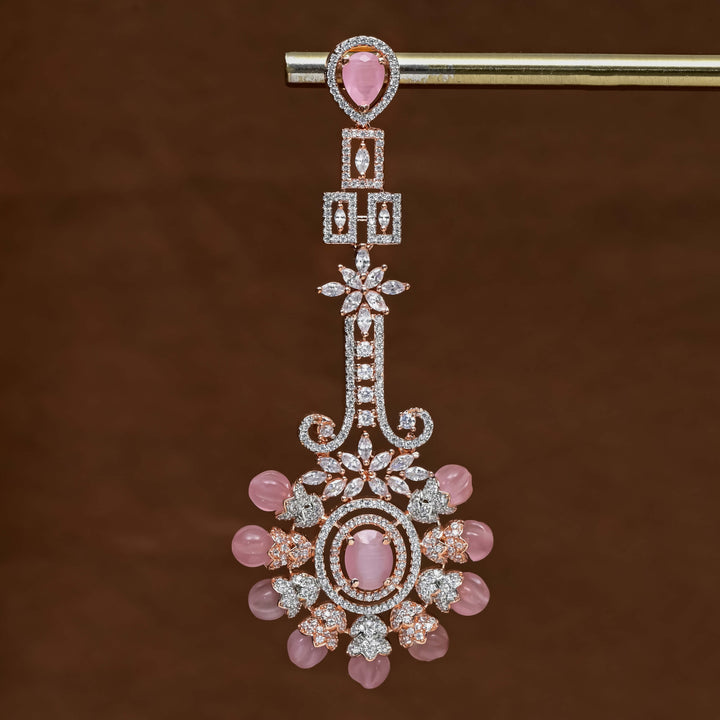 CZ Rose Gold Designer Earrings