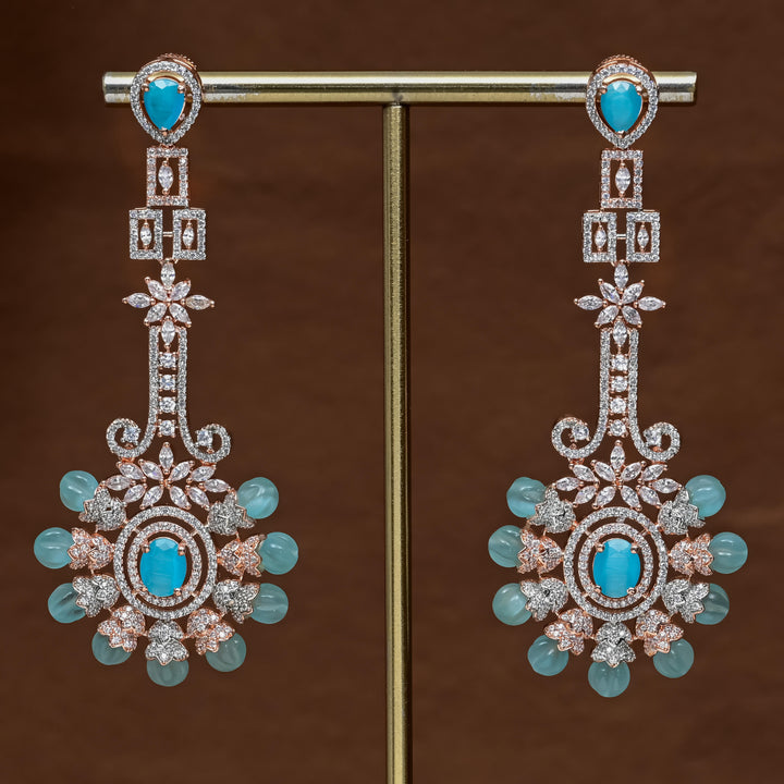 CZ Rose Gold Designer Earrings