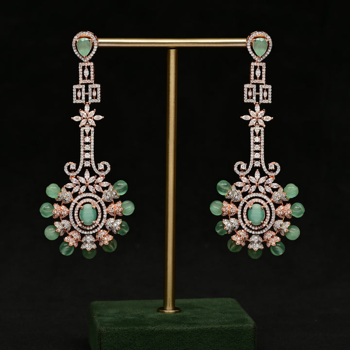 CZ Rose Gold Designer Earrings