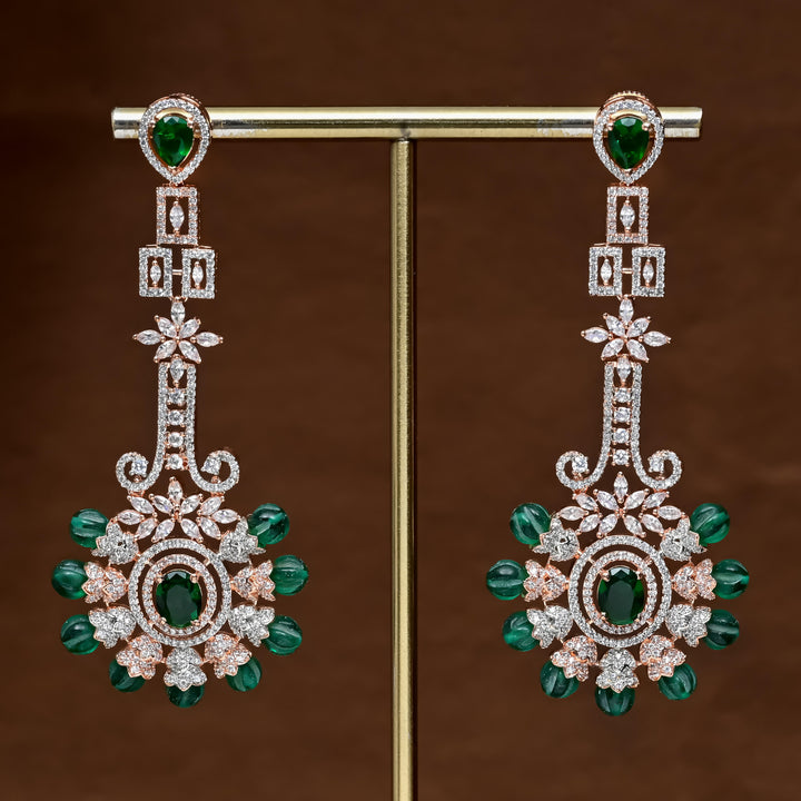 CZ Rose Gold Designer Earrings