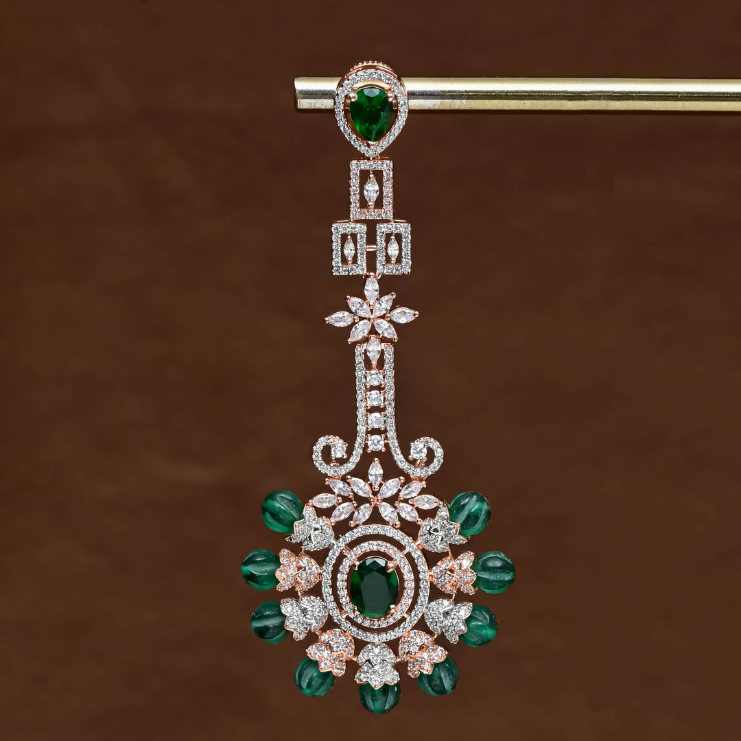 CZ Rose Gold Designer Earrings
