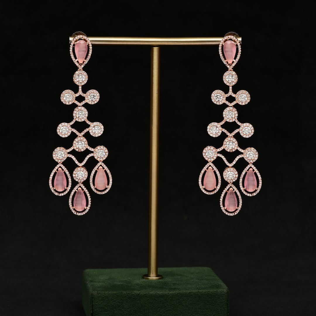 CZ Rose Gold Earrings