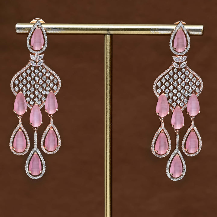 CZ Rose Gold Earrings