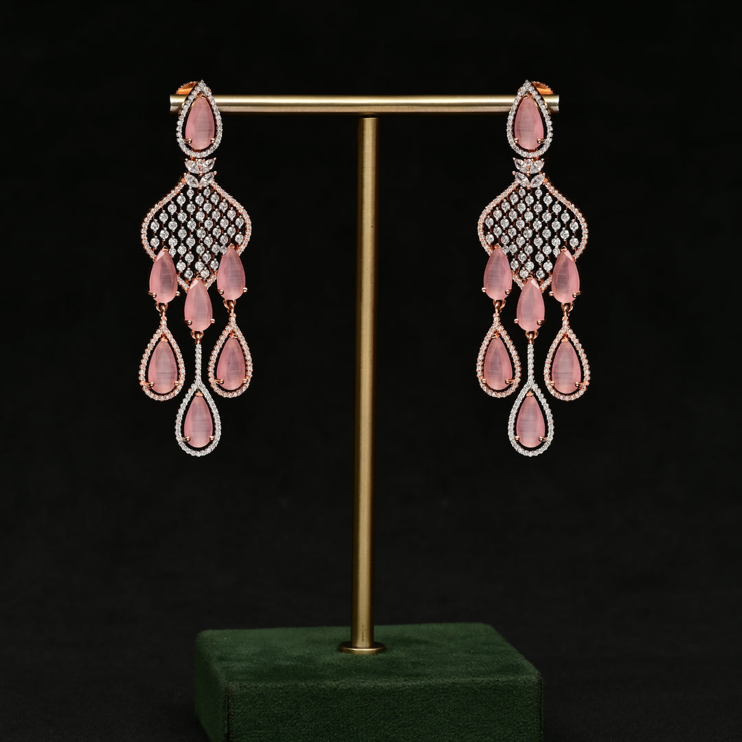 CZ Rose Gold Earrings