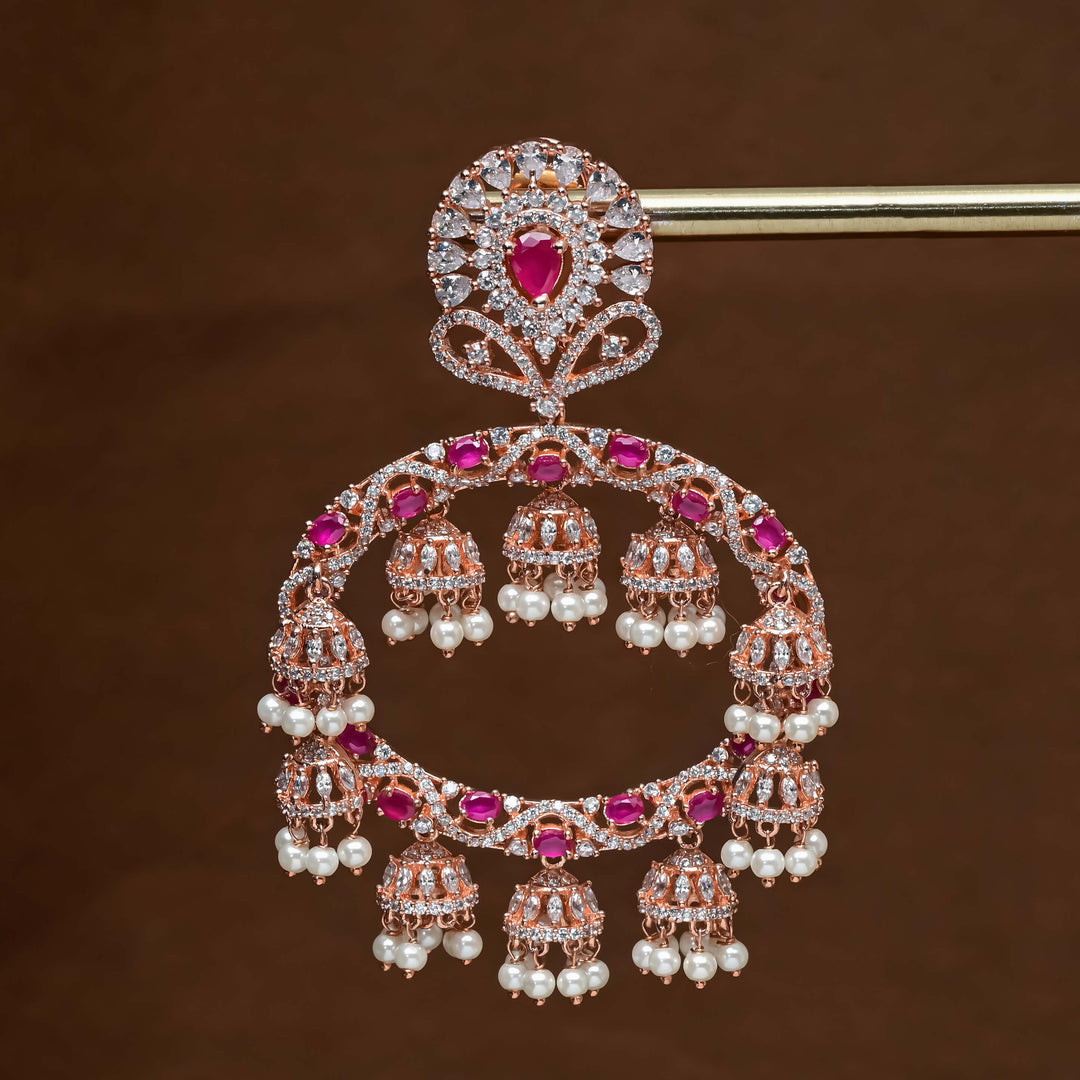 CZ Rose Gold Earrings