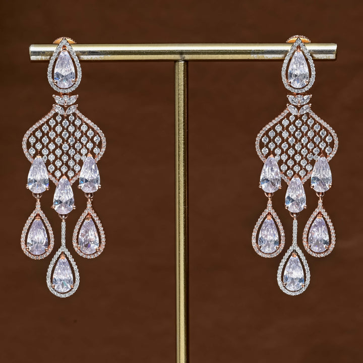 CZ Rose Gold Earrings