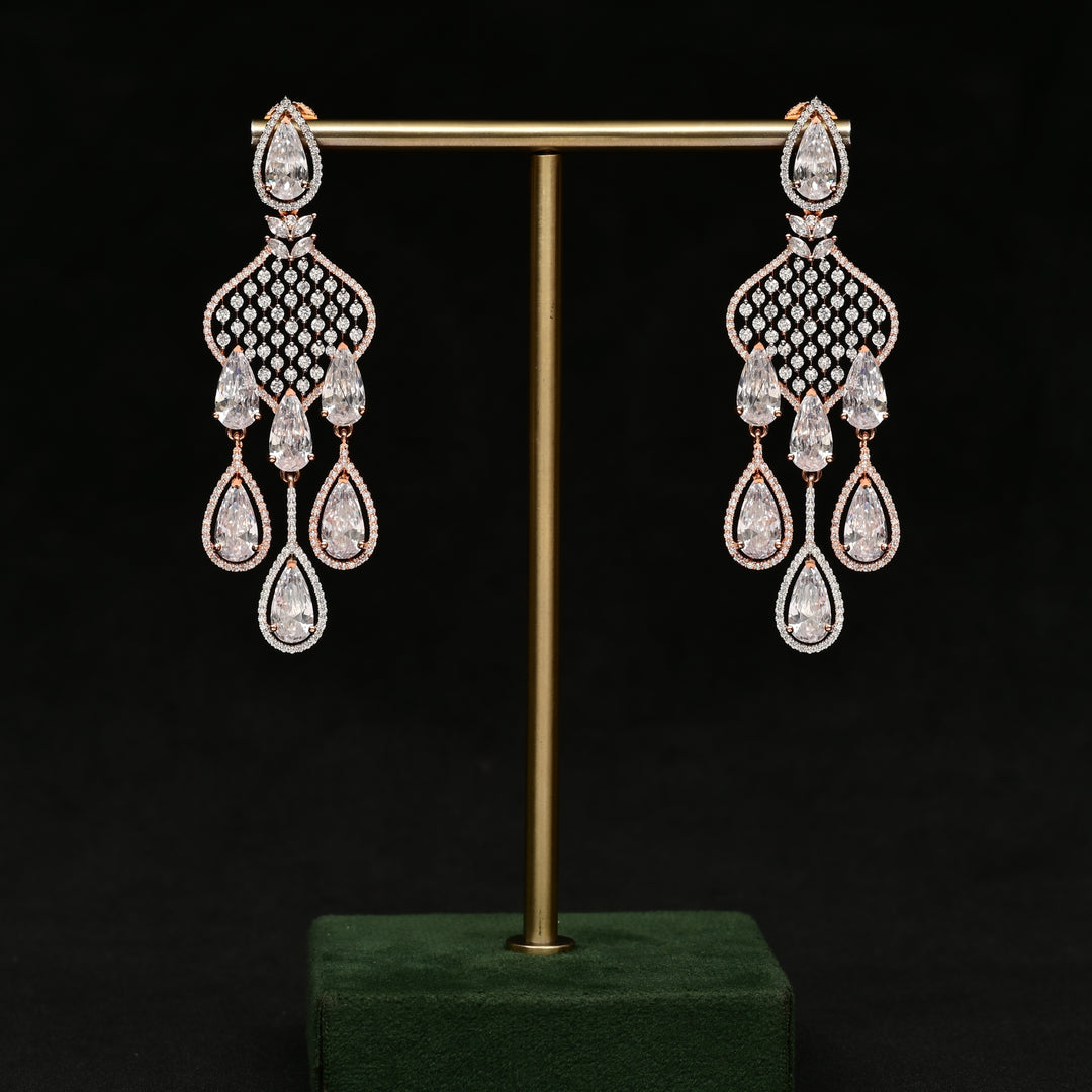 CZ Rose Gold Earrings