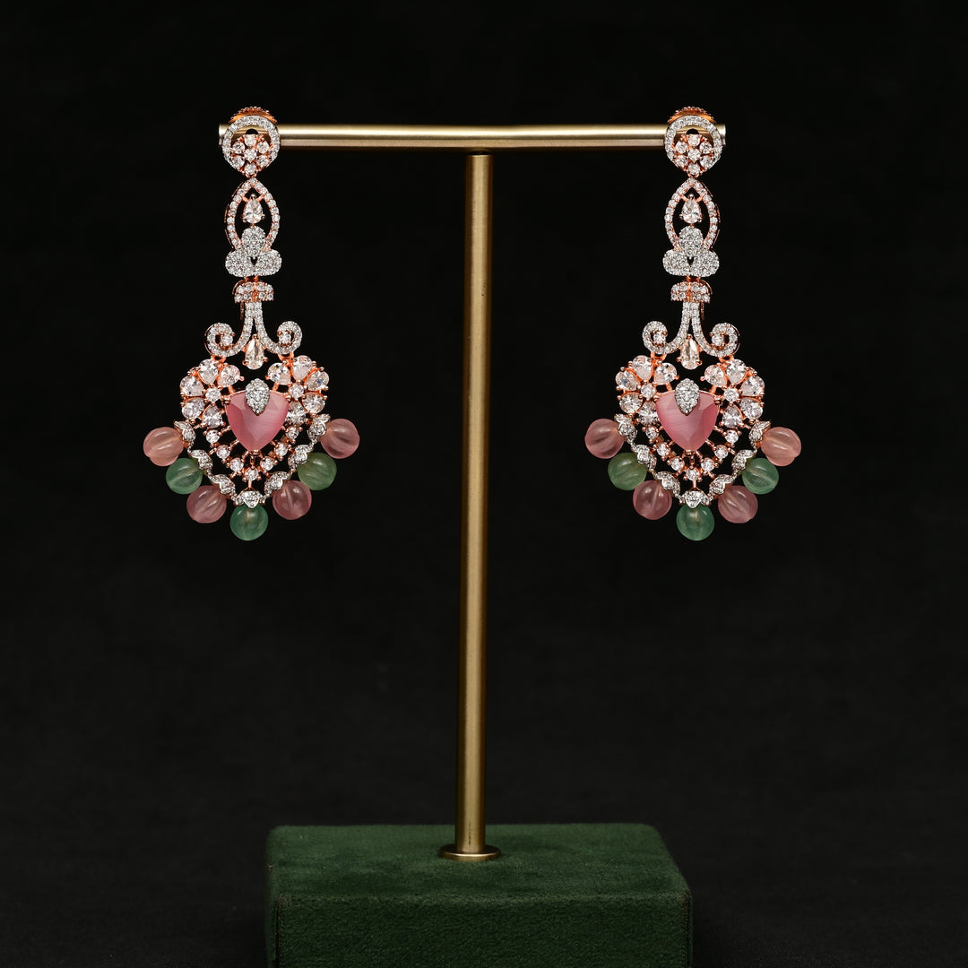 CZ Rose Gold Earrings