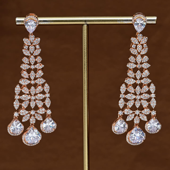 CZ Rose Gold Earrings